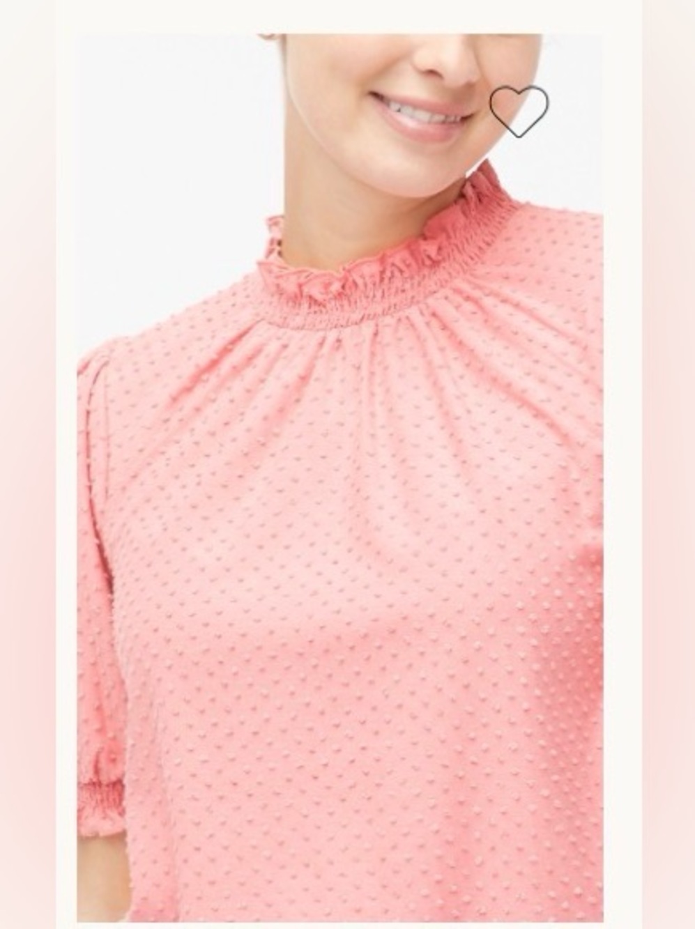 J Crew Smocked Swiss Dot Top